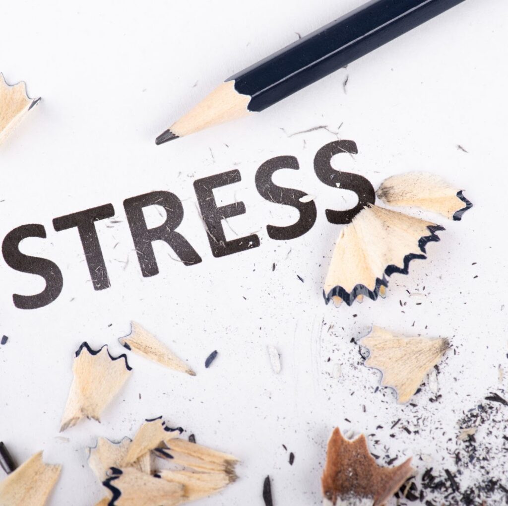 Stress with pencil shavings