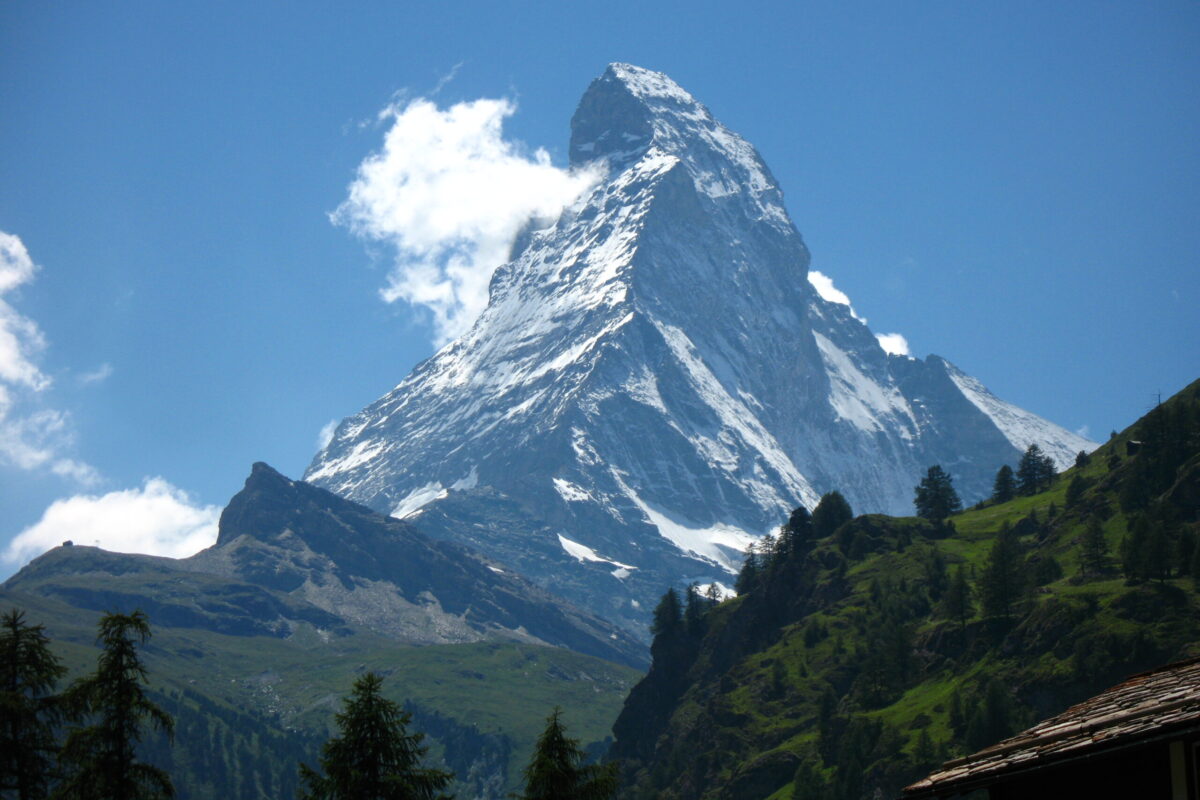Matterhorn from zermatt sunny scaled
